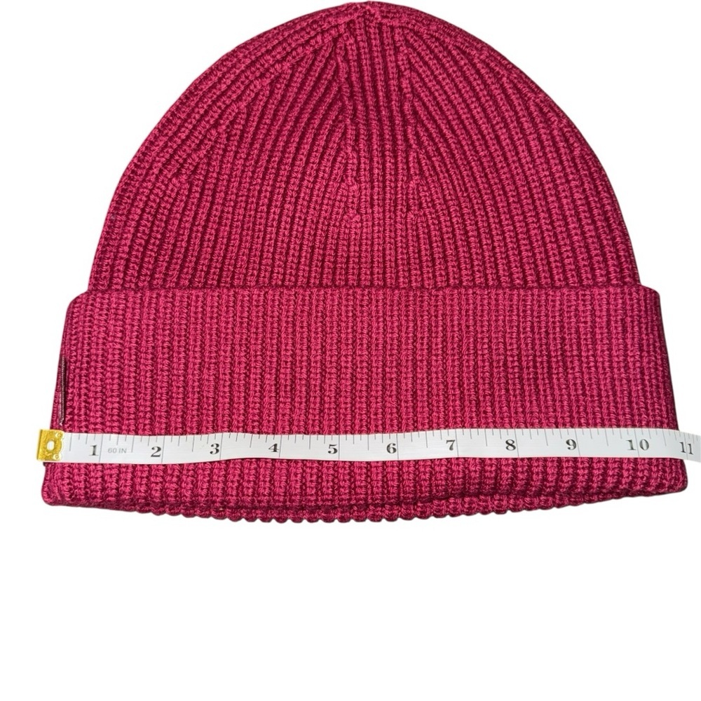 Lululemon Ribbed Merino Wool Blend Knit Beanie Pomegranate L/XL NWT Winter Hat - Picture 4 of 6